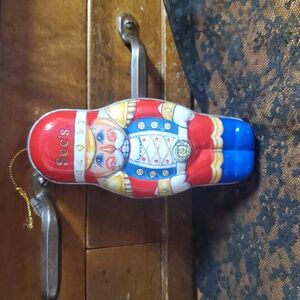 See's Nutcracker Christmas Ornament Tin Vintage 4 1/2" x 2" x 1"